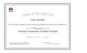FusionSolar Residential Service Primary Certificate